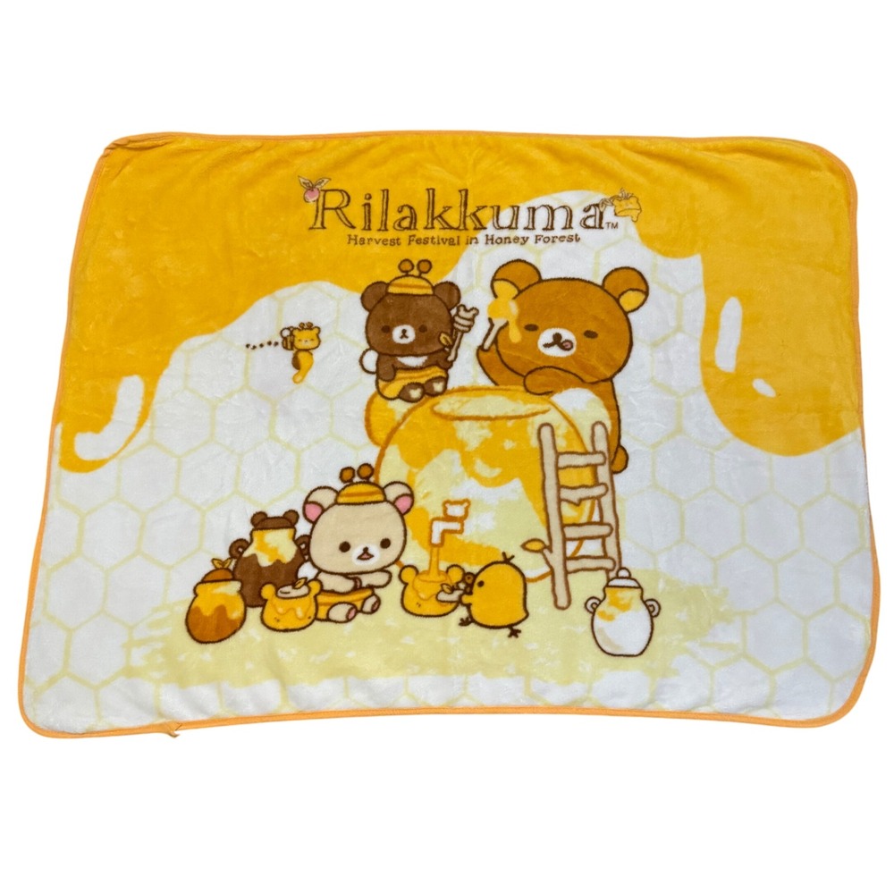Rilakkuma San-X Harvest Festival in Honey Forest Blanket 28x38" Sanrio 2018